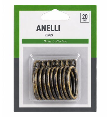 10 ANELLI FERRO D32 NERO ORO