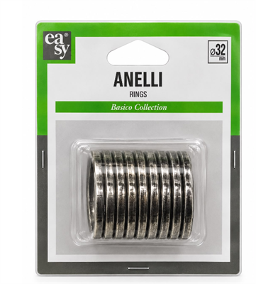 10 ANELLI FERRO D32 NERO ARGEN