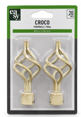 TERMINALE D20 CROCO AVORIO/ORO