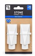COPPIA TERMINALI STONE Ø20MM BIANCO