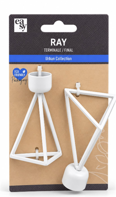 COPPIA TERMINALI RAY Ø20MM BIANCO