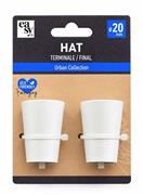 COPPIA TERMINALI HAT Ø20MM BIANCO