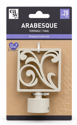 TERMINALE Ø28MM ARABESQUE TORTORA
