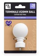 TERMINALE Ø28MM BALL BIANCO