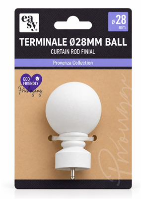 TERMINALE Ø28MM BALL BIANCO