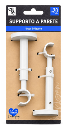 COPPIA DI SUPPORTI SINGOLI 7.5CM Ø20MM BIANCO