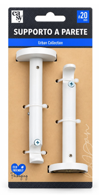 COPPIA SUPPORTI SINGOLI 14.5CM Ø20MM BIANCO