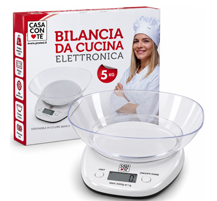 BILANCIA DA CUCINA DIGITALE 5KG BIANCA