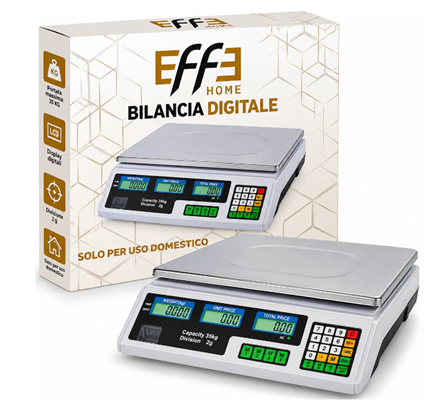 BILANCIA DIGITALE 35KG DISPLAY LCD PIATTO 34X23CM